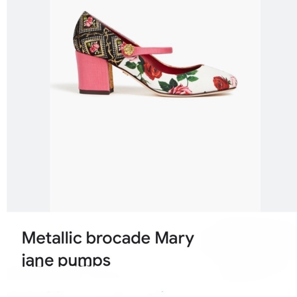 Vintage Pin-Up Retro Mary Jane Heels D&G Inspired Tan Floral Dancing Days(38)7.5 - Picture 14 of 16